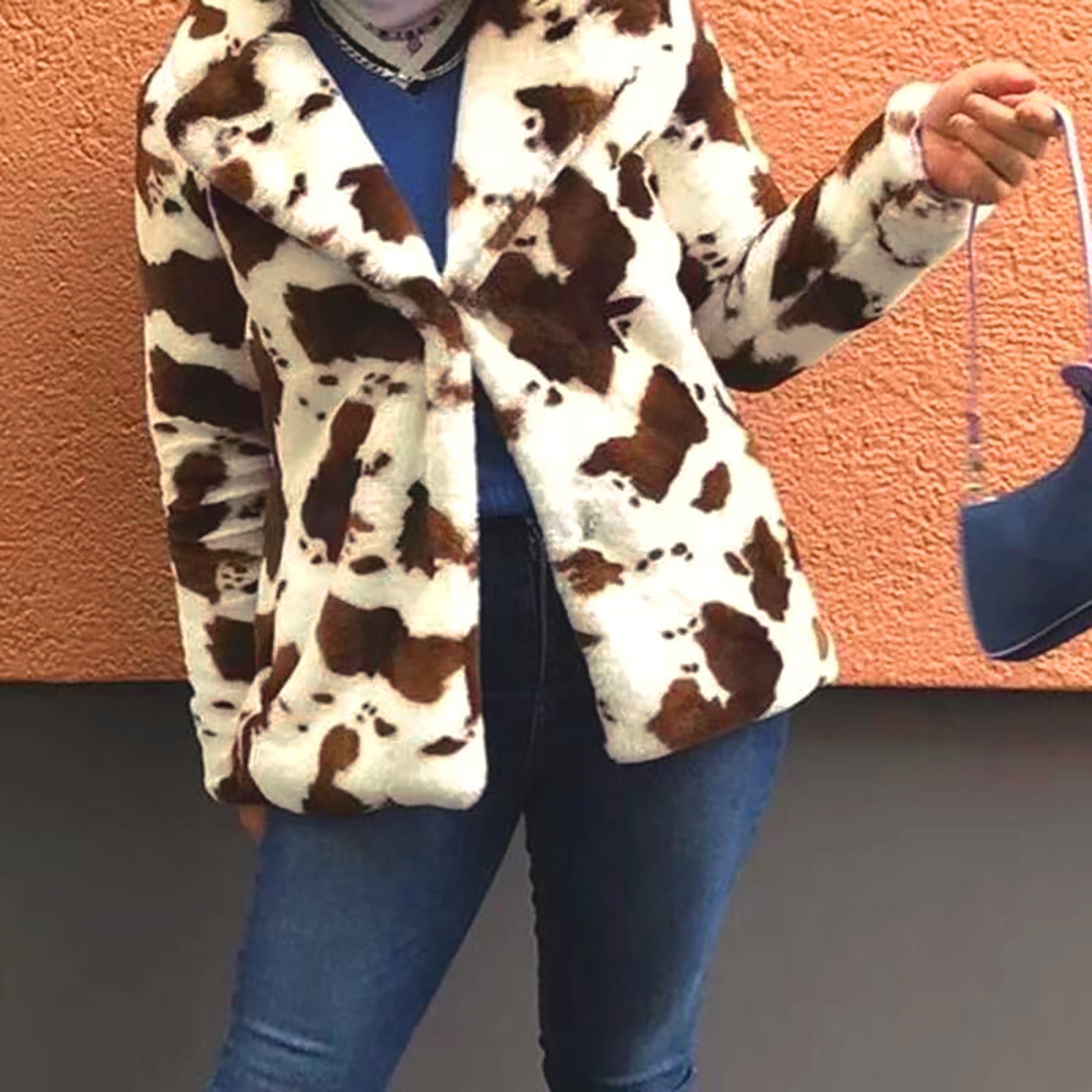 Fashion Thickened Cow Print Coat Women'S Autumn Winter Plush Long Sleeve Coat Thicken Warm Windbreaker Coat Jackets - American Thistle Fashion Thickened Cow Print Coat Women'S Autumn Winter Plush Long Sleeve Coat Thicken Warm Windbreaker Coat Jackets