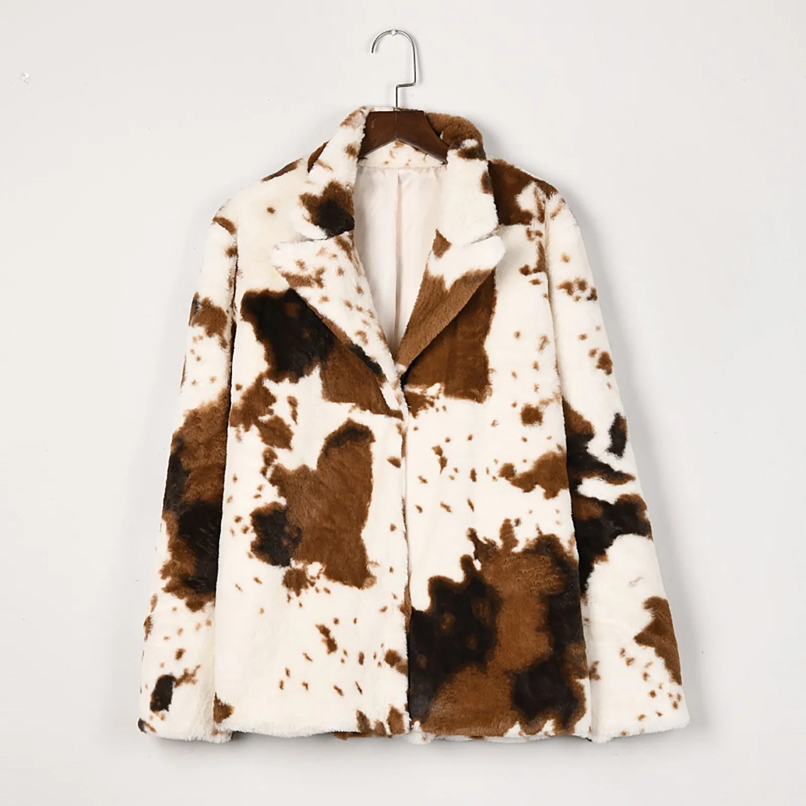 Fashion Thickened Cow Print Coat Women'S Autumn Winter Plush Long Sleeve Coat Thicken Warm Windbreaker Coat Jackets - American Thistle Fashion Thickened Cow Print Coat Women'S Autumn Winter Plush Long Sleeve Coat Thicken Warm Windbreaker Coat Jackets