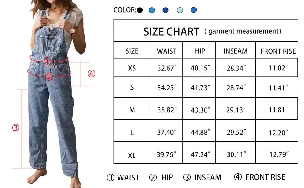 Fashionable Loose Women's Denim Overalls Long Pants - American Thistle Fashionable Loose Women's Denim Overalls Long Pants