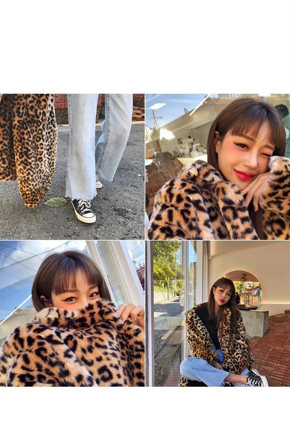 Faux Fur Leopard Women Long Coats - American Thistle Faux Fur Leopard Women Long Coats