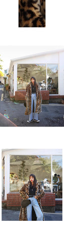 Faux Fur Leopard Women Long Coats - American Thistle Faux Fur Leopard Women Long Coats