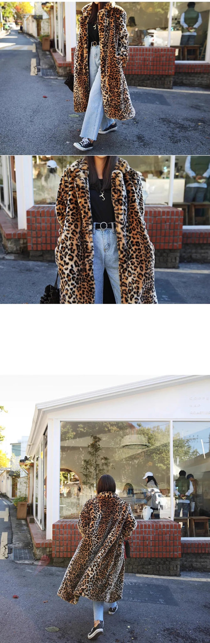 Faux Fur Leopard Women Long Coats - American Thistle Faux Fur Leopard Women Long Coats