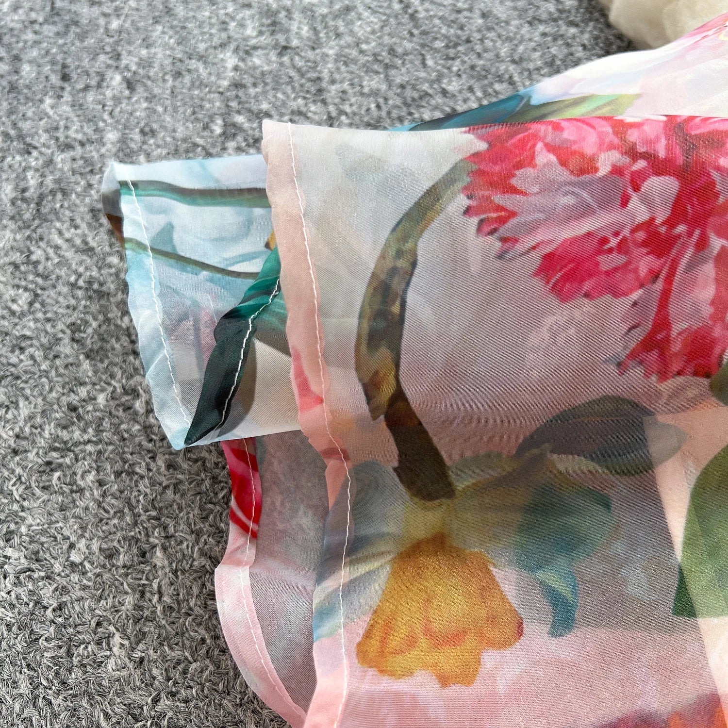 Floral Dress Female Single Breasted Puff Sleeves Chic French Vintage - American Thistle Floral Dress Female Single Breasted Puff Sleeves Chic French Vintage