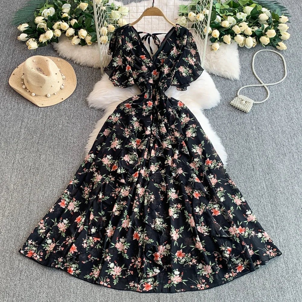 Floral Modest Maxi Dress - American Thistle Floral Modest Maxi Dress