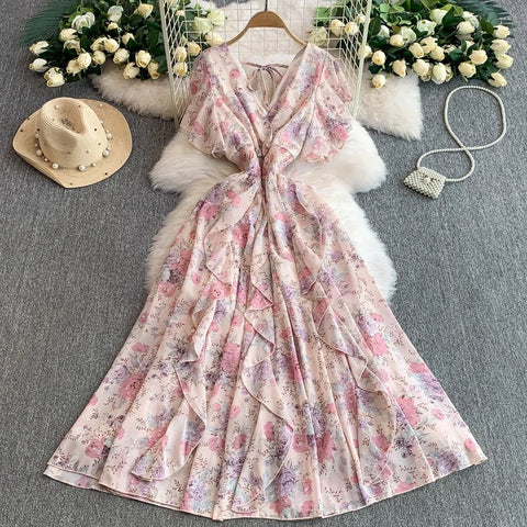 Floral Modest Maxi Dress - American Thistle Floral Modest Maxi Dress