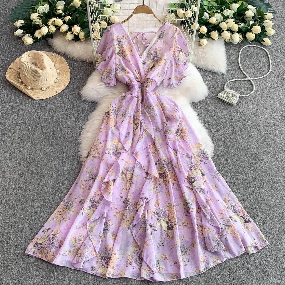 Floral Modest Maxi Dress - American Thistle Floral Modest Maxi Dress