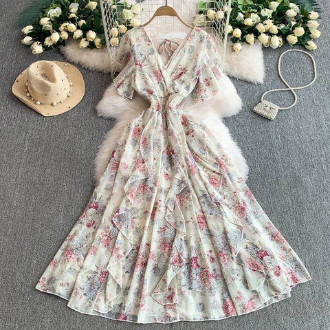 Floral Modest Maxi Dress - American Thistle Floral Modest Maxi Dress