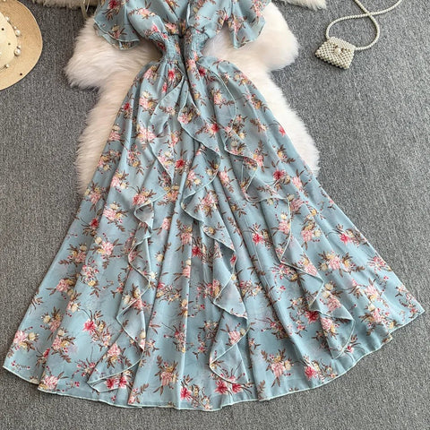 Floral Modest Maxi Dress - American Thistle Floral Modest Maxi Dress