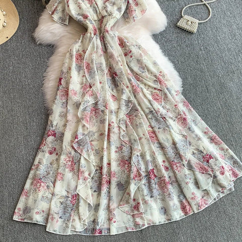 Floral Modest Maxi Dress - American Thistle Floral Modest Maxi Dress