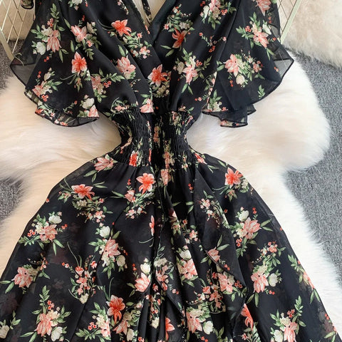 Floral Modest Maxi Dress - American Thistle Floral Modest Maxi Dress