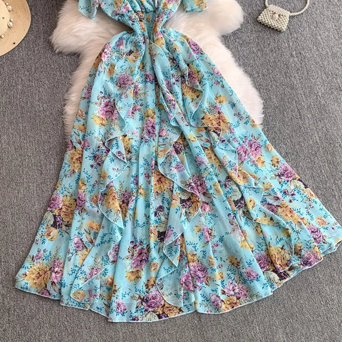 Floral Modest Maxi Dress - American Thistle Floral Modest Maxi Dress