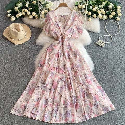 Floral Modest Maxi Dress - American Thistle Floral Modest Maxi Dress