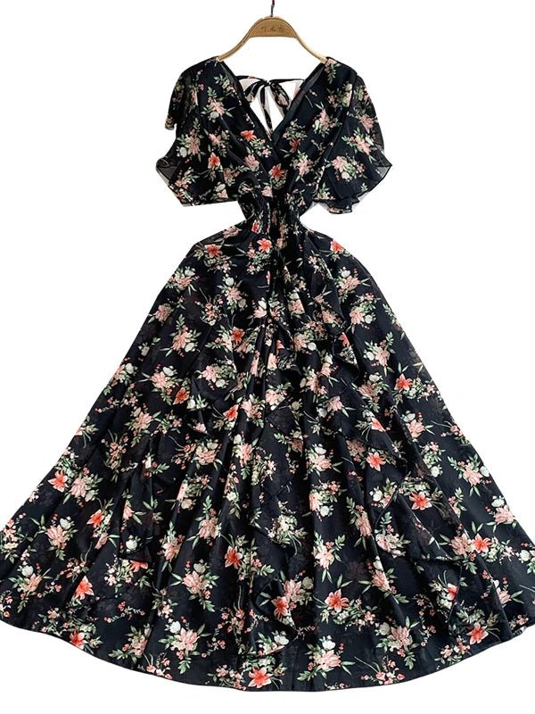 Floral Modest Maxi Dress - American Thistle Floral Modest Maxi Dress