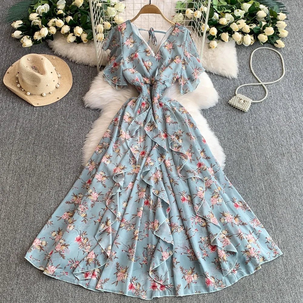 Floral Modest Maxi Dress - American Thistle Floral Modest Maxi Dress