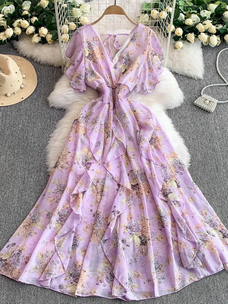 Floral Modest Maxi Dress - American Thistle Floral Modest Maxi Dress