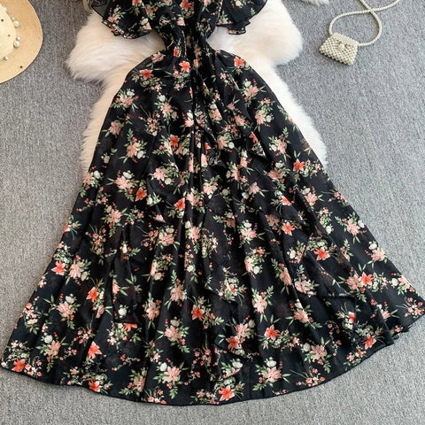 Floral Modest Maxi Dress - American Thistle Floral Modest Maxi Dress