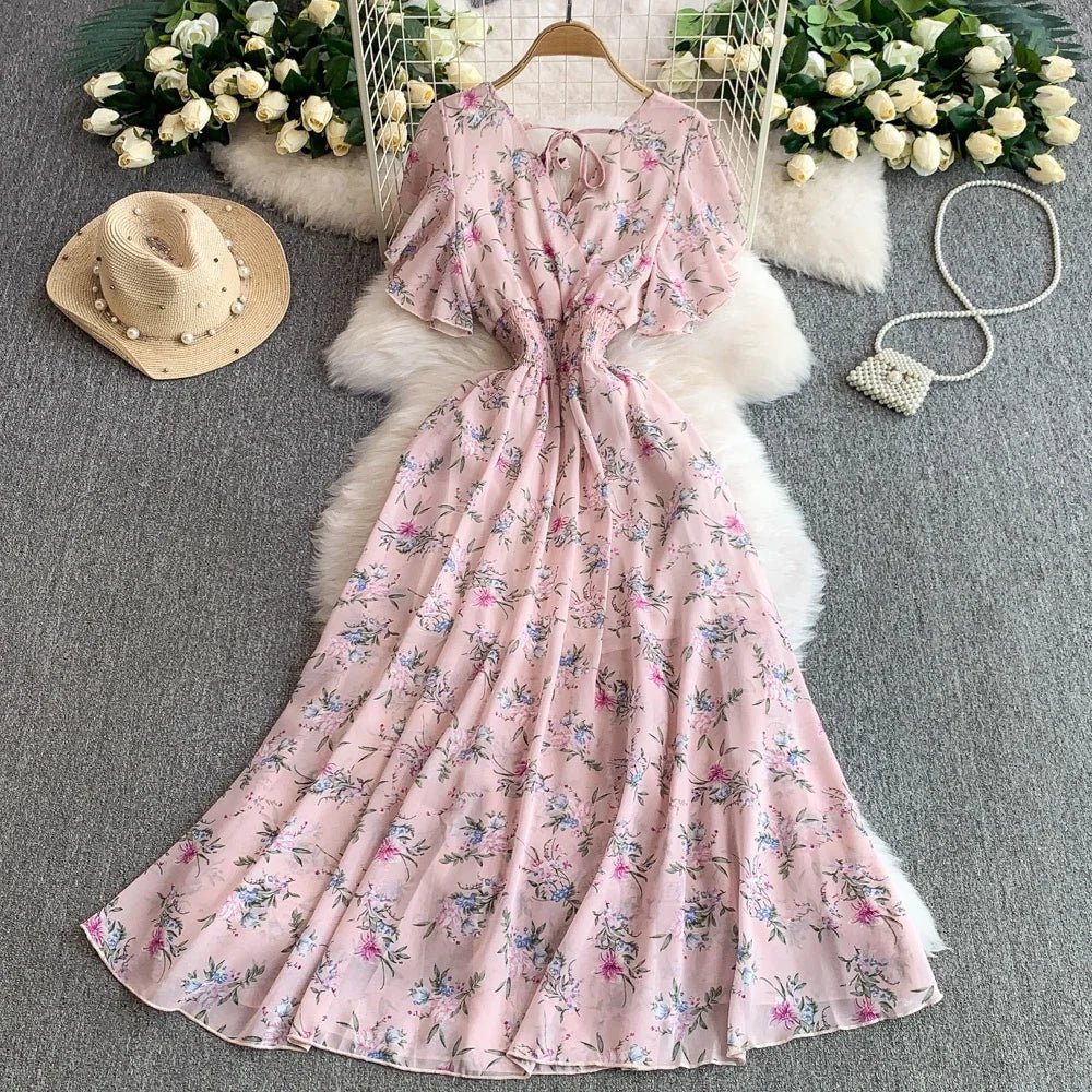 Floral Modest Maxi Dress - American Thistle Floral Modest Maxi Dress