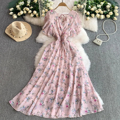 Floral Modest Maxi Dress - American Thistle Floral Modest Maxi Dress