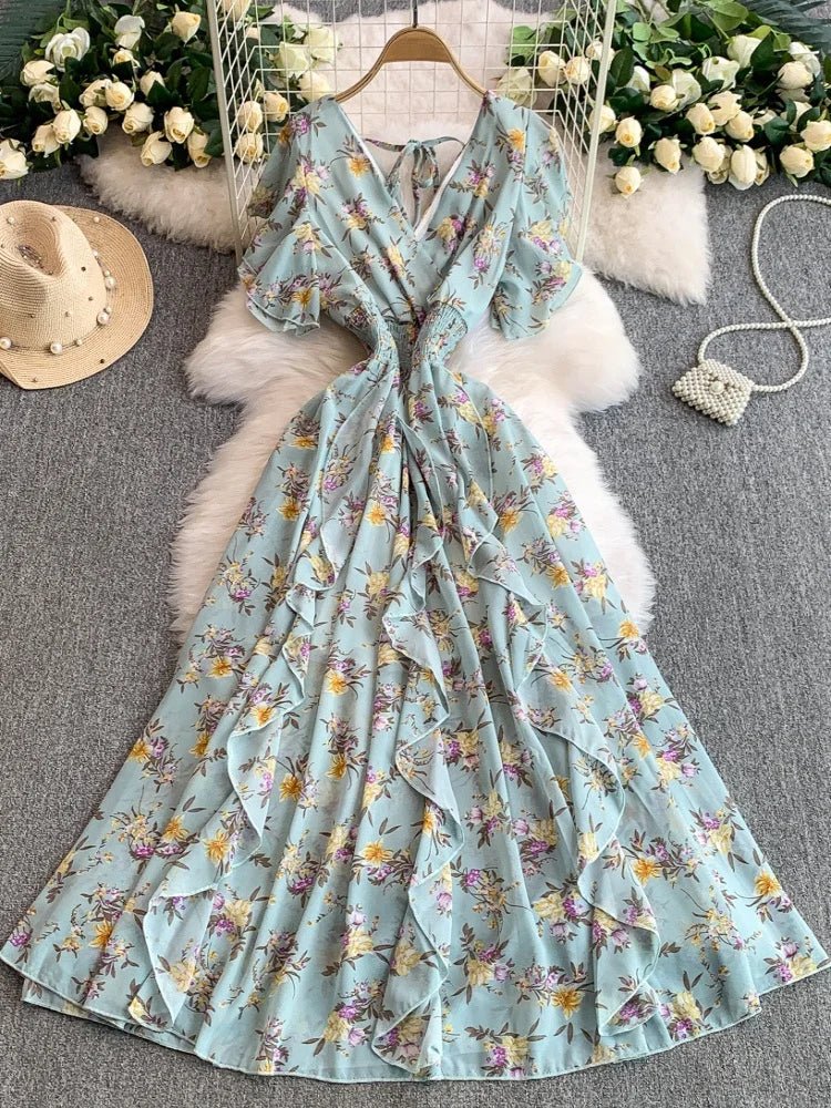 Floral Modest Maxi Dress - American Thistle Floral Modest Maxi Dress