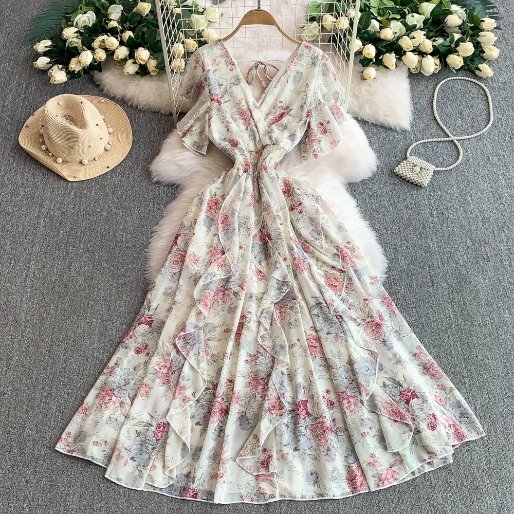 Floral Modest Maxi Dress - American Thistle Floral Modest Maxi Dress