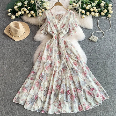 Floral Modest Maxi Dress - American Thistle Floral Modest Maxi Dress