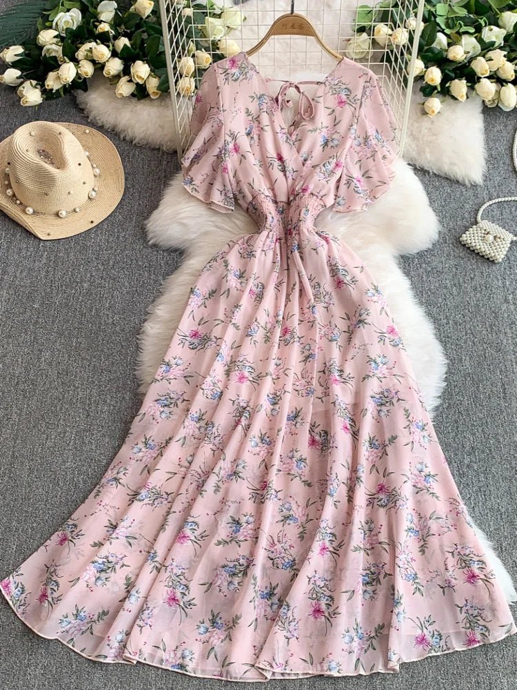 Floral Modest Maxi Dress - American Thistle Floral Modest Maxi Dress