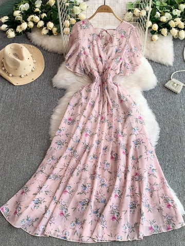 Floral Modest Maxi Dress - American Thistle Floral Modest Maxi Dress