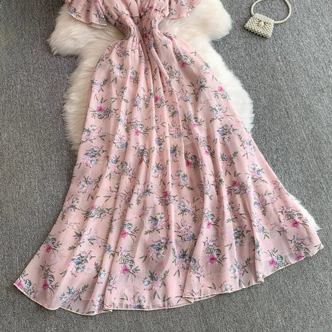 Floral Modest Maxi Dress - American Thistle Floral Modest Maxi Dress