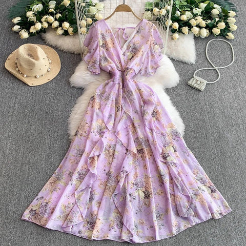 Floral Modest Maxi Dress - American Thistle Floral Modest Maxi Dress