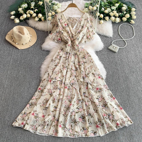 Floral Modest Maxi Dress - American Thistle Floral Modest Maxi Dress