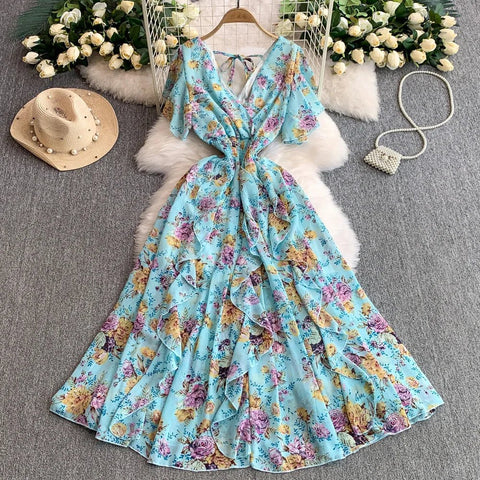 Floral Modest Maxi Dress - American Thistle Floral Modest Maxi Dress