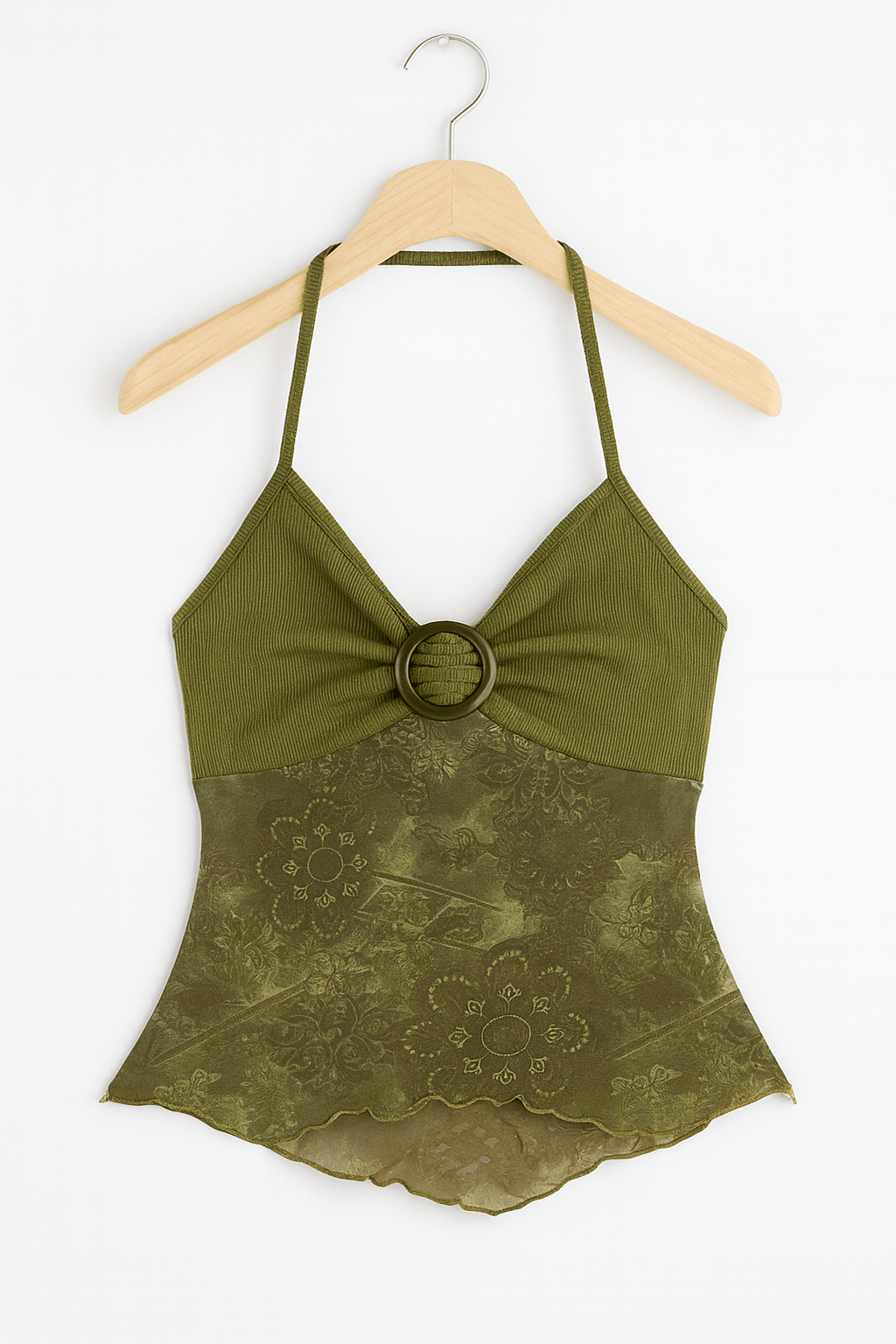 Forest Green Bando Halter Top - American Thistle Forest Green Bando Halter Top