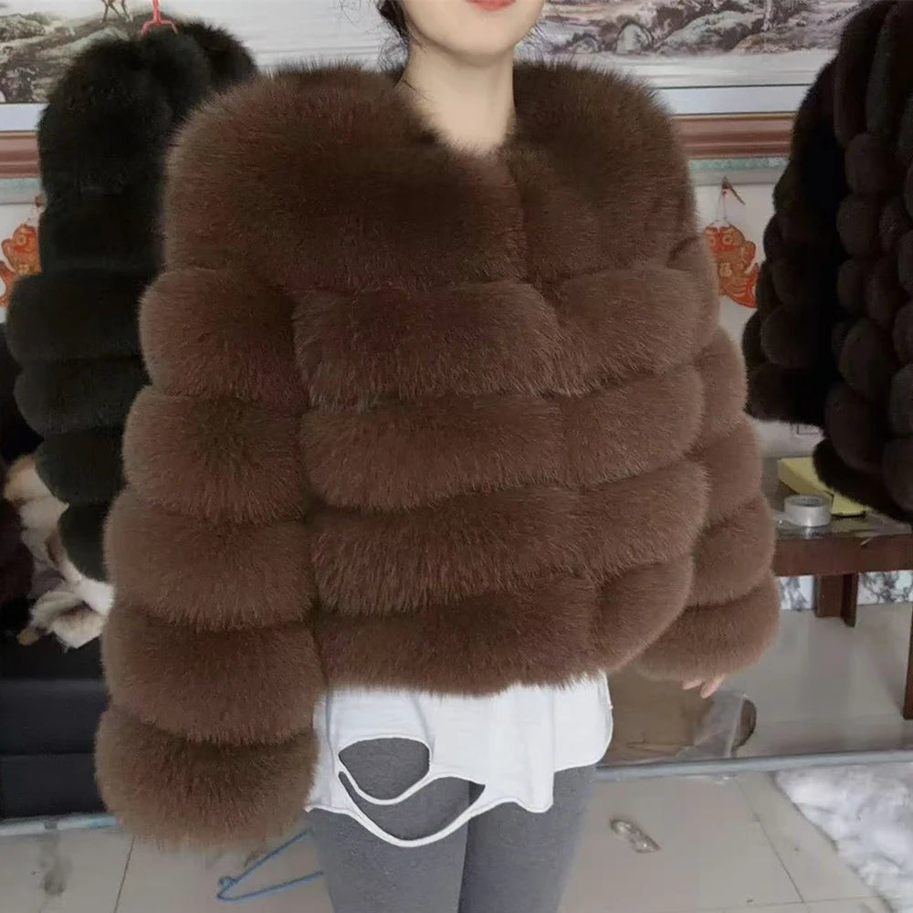 Fox Fur Coat Real Winter Women'S Fashion - American ThistleFox Fur Coat Real Winter Women'S Fashion