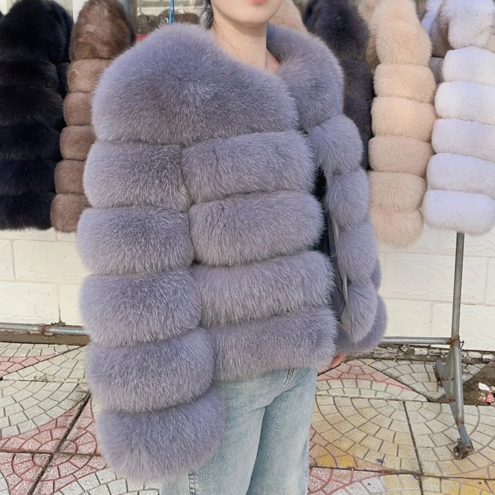 Fox Fur Coat Real Winter Women'S Fashion - American ThistleFox Fur Coat Real Winter Women'S Fashion