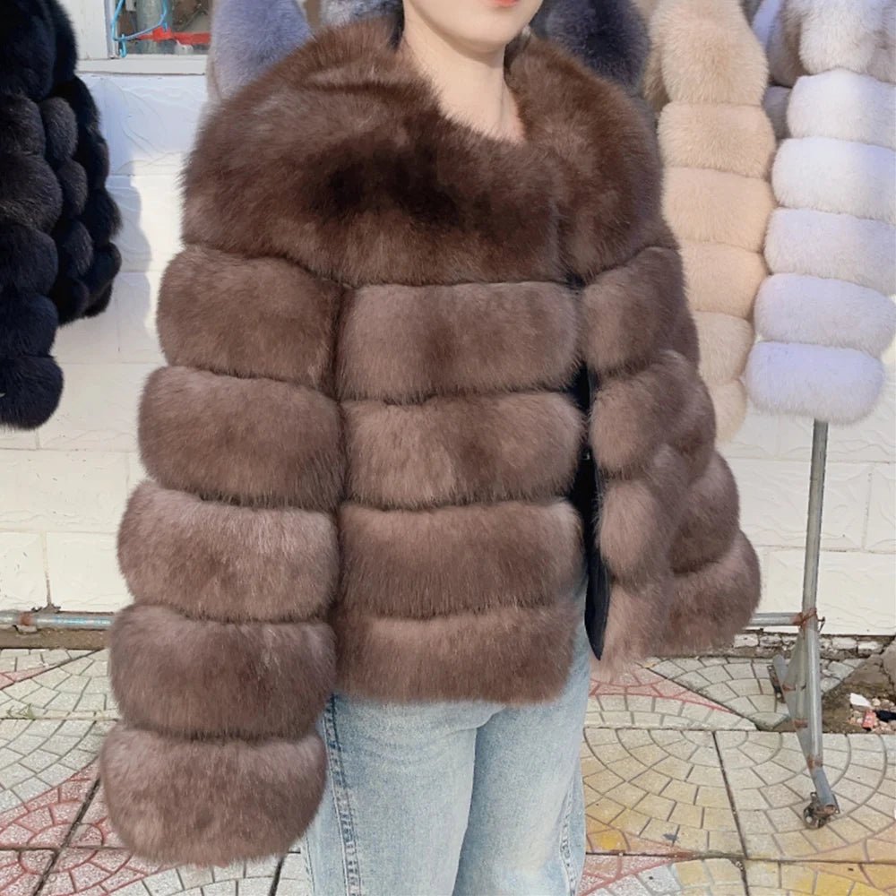 Fox Fur Coat Real Winter Women'S Fashion - American ThistleFox Fur Coat Real Winter Women'S Fashion
