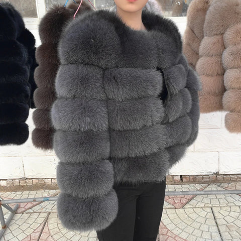 Fox Fur Coat Real Winter Women'S Fashion - American ThistleFox Fur Coat Real Winter Women'S Fashion