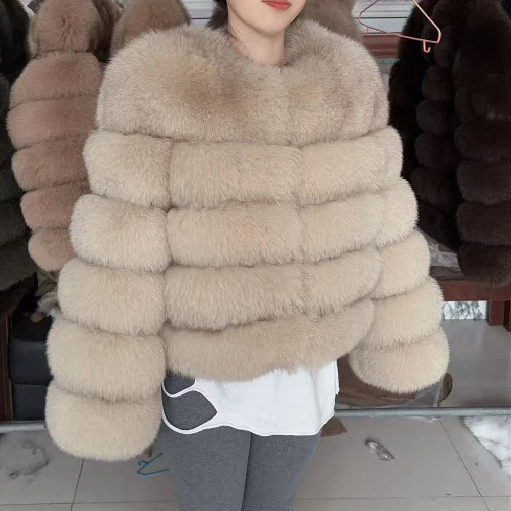 Fox Fur Coat Real Winter Women'S Fashion - American ThistleFox Fur Coat Real Winter Women'S Fashion