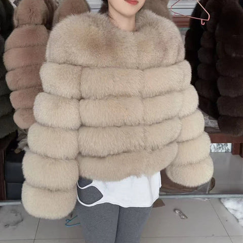 Fox Fur Coat Real Winter Women'S Fashion - American ThistleFox Fur Coat Real Winter Women'S Fashion