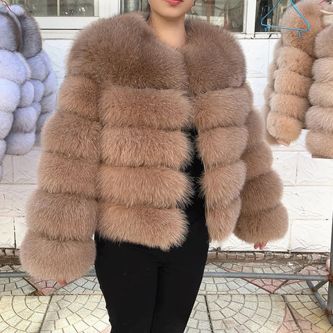 Fox Fur Coat Real Winter Women'S Fashion - American ThistleFox Fur Coat Real Winter Women'S Fashion