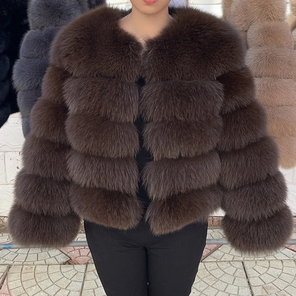 Fox Fur Coat Real Winter Women'S Fashion - American ThistleFox Fur Coat Real Winter Women'S Fashion