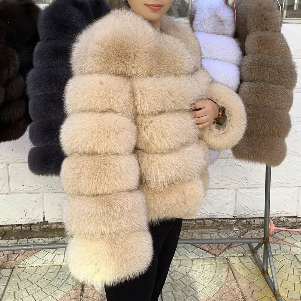 Fox Fur Coat Real Winter Women'S Fashion - American ThistleFox Fur Coat Real Winter Women'S Fashion