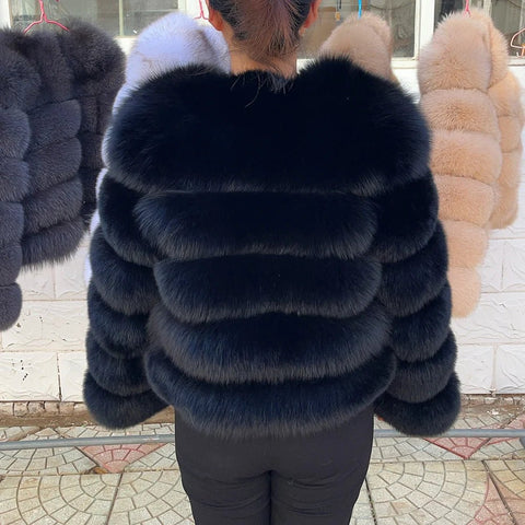 Fox Fur Coat Real Winter Women'S Fashion - American ThistleFox Fur Coat Real Winter Women'S Fashion