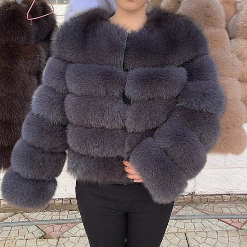 Fox Fur Coat Real Winter Women'S Fashion - American ThistleFox Fur Coat Real Winter Women'S Fashion