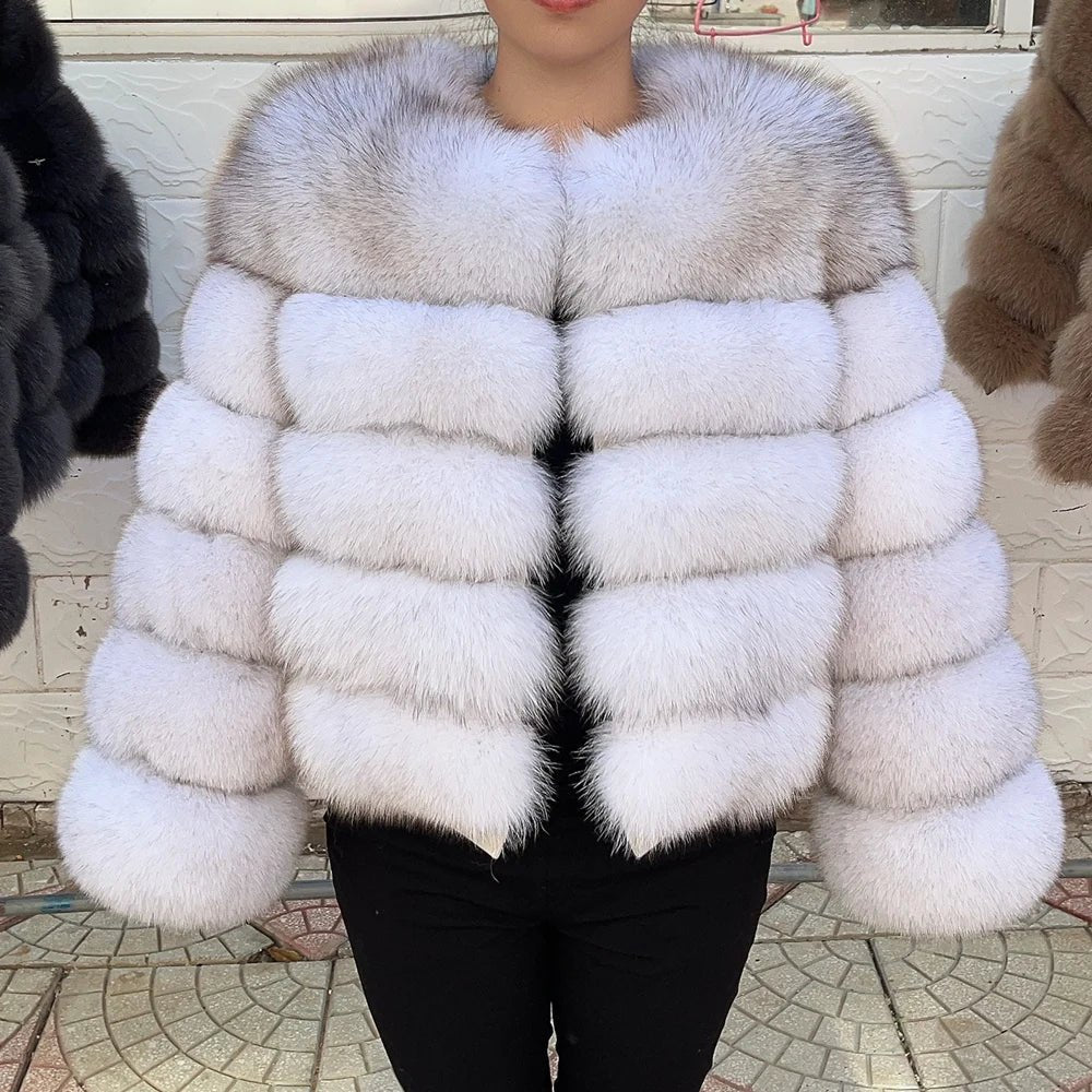 Fox Fur Coat Real Winter Women'S Fashion - American ThistleFox Fur Coat Real Winter Women'S Fashion