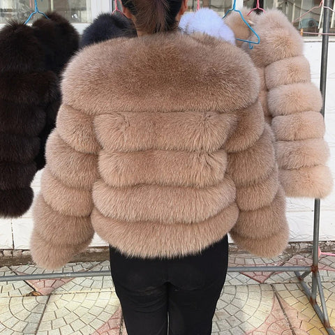 Fox Fur Coat Real Winter Women'S Fashion - American ThistleFox Fur Coat Real Winter Women'S Fashion