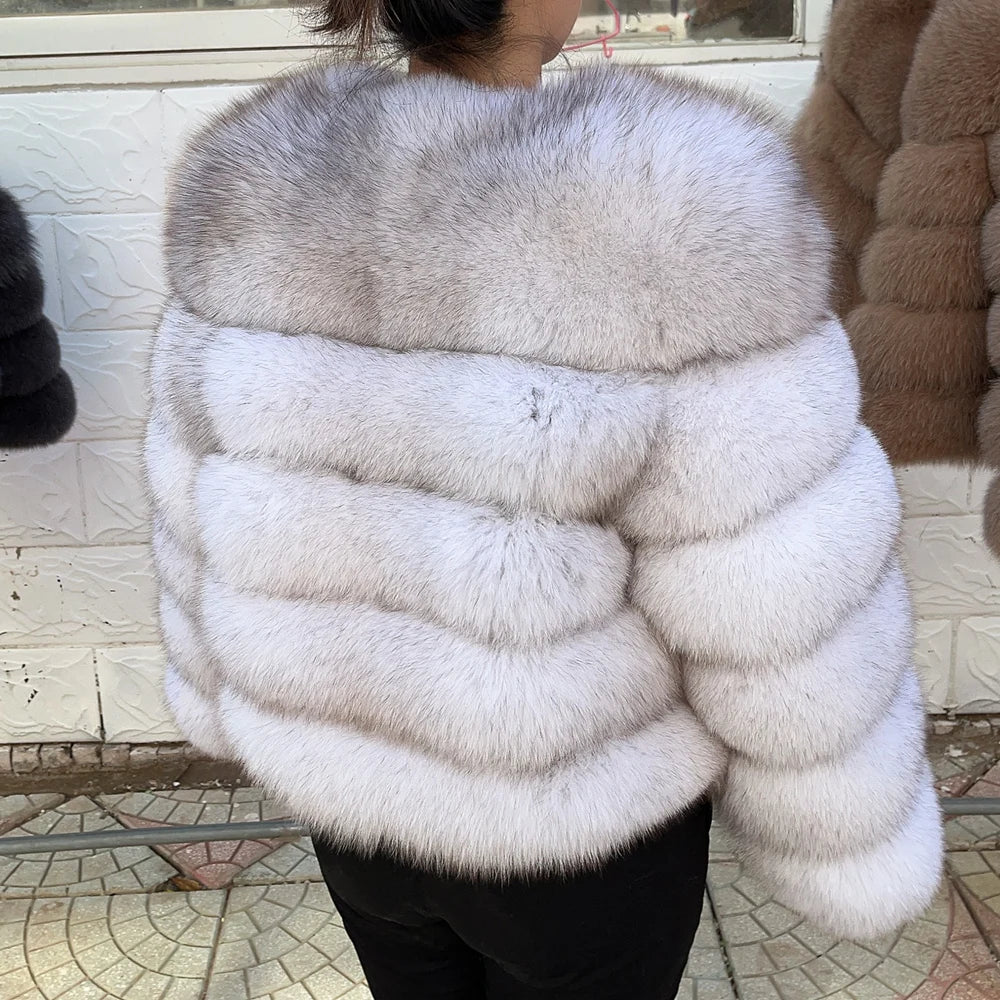 Fox Fur Coat Real Winter Women'S Fashion - American ThistleFox Fur Coat Real Winter Women'S Fashion