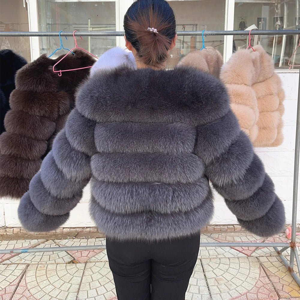 Fox Fur Coat Real Winter Women'S Fashion - American ThistleFox Fur Coat Real Winter Women'S Fashion
