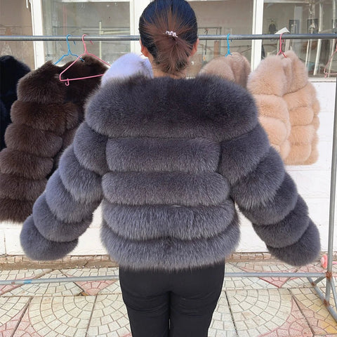 Fox Fur Coat Real Winter Women'S Fashion - American ThistleFox Fur Coat Real Winter Women'S Fashion
