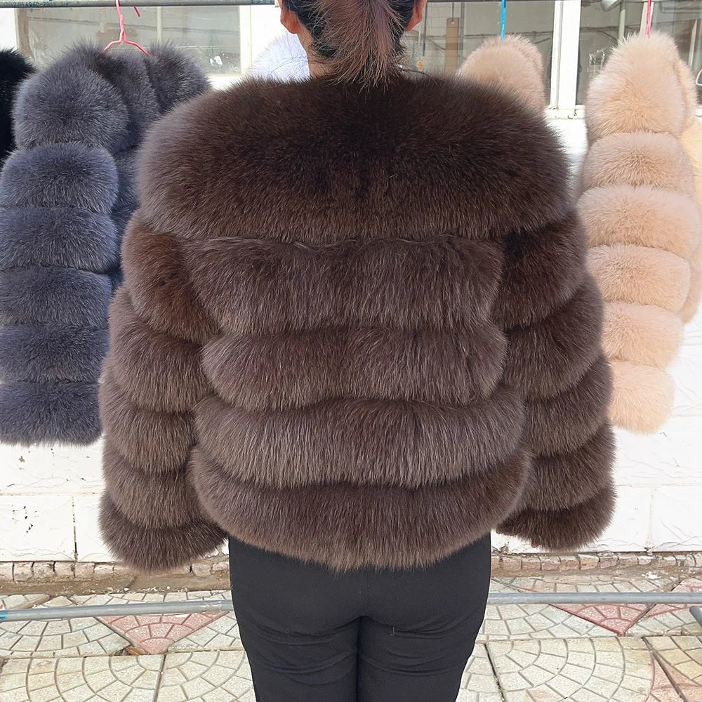 Fox Fur Coat Real Winter Women'S Fashion - American ThistleFox Fur Coat Real Winter Women'S Fashion