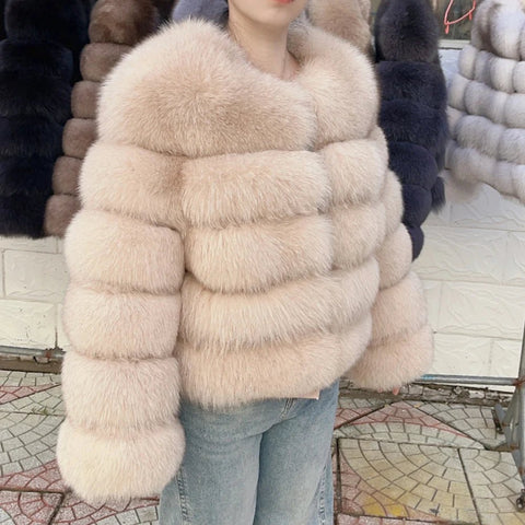 Fox Fur Coat Real Winter Women'S Fashion - American ThistleFox Fur Coat Real Winter Women'S Fashion